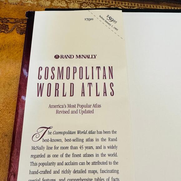 Rand McNally Cosmopolitan World Atlas Reference Colorful Maps Hardcover Book - Picture 3 of 5
